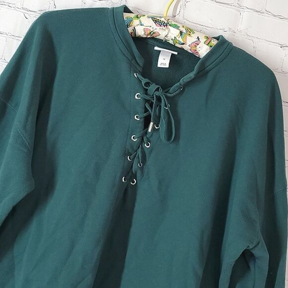 Ava & Viv Forrest Green Lace V-Neck Long Sleeve Tee Size Womens 1X - Picture 6 of 11